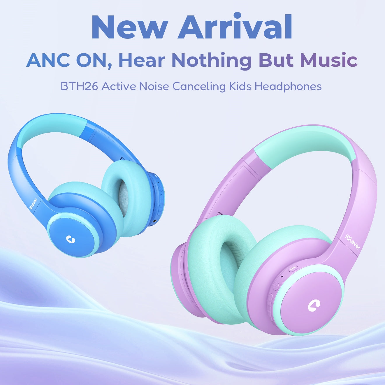 🚀 New Arrival! iClever BTH26 Active Noise-Cancelling Headphones for Kids