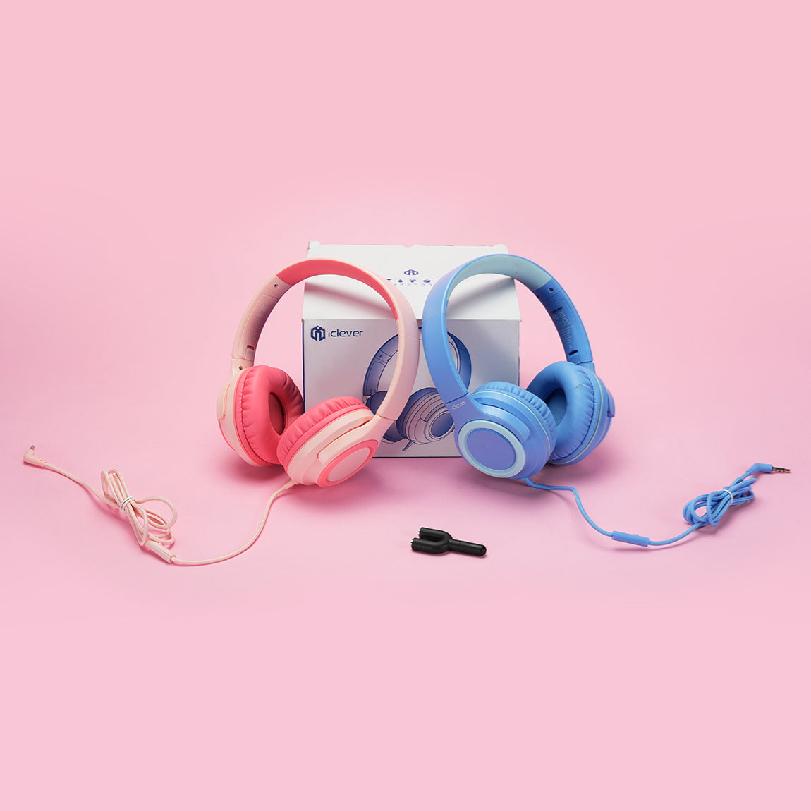 2-Pack iClever Kids Headphones HS22 Pink &amp; Blue (UK)